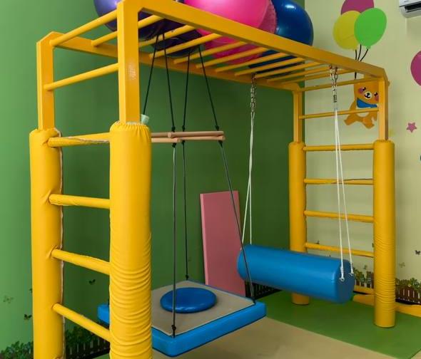 Therapy room with climbing equipment